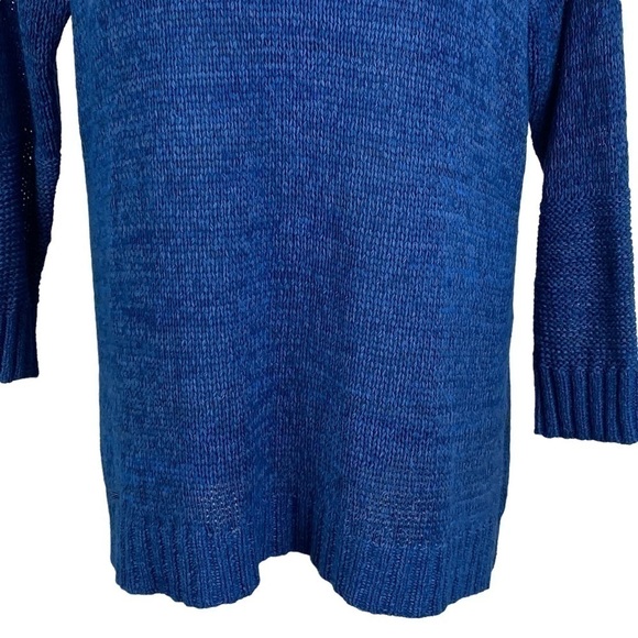 Joseph A Drop Sleeve Side Slit Knit Sweater Women's XL Blue - Picture 4 of 10